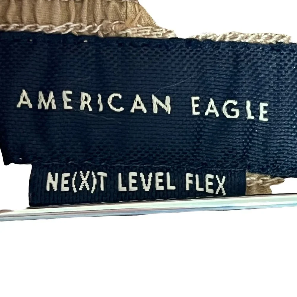 Joggers American Eagle Next Level Flex Khaki/Tan Elastic Waist Cuffs Small - Picture 7 of 8